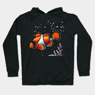 Clownfish in Pixel Form Hoodie